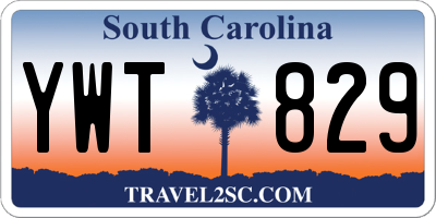 SC license plate YWT829