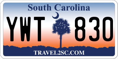 SC license plate YWT830