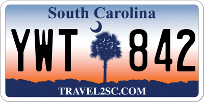SC license plate YWT842