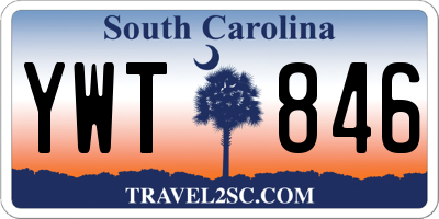 SC license plate YWT846
