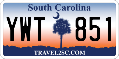 SC license plate YWT851