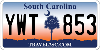 SC license plate YWT853