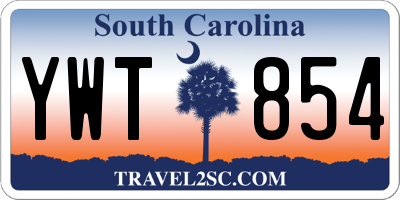 SC license plate YWT854