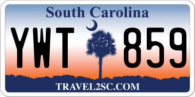 SC license plate YWT859