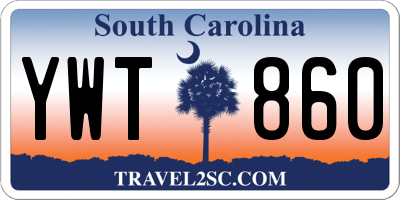 SC license plate YWT860