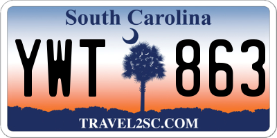 SC license plate YWT863