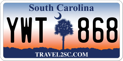 SC license plate YWT868