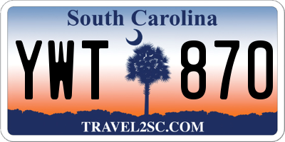 SC license plate YWT870