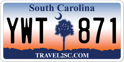 SC license plate YWT871
