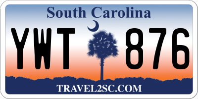 SC license plate YWT876
