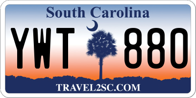 SC license plate YWT880
