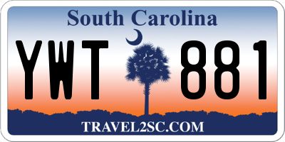 SC license plate YWT881