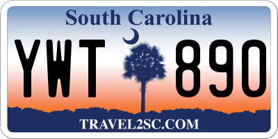 SC license plate YWT890