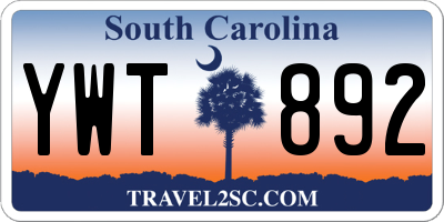 SC license plate YWT892
