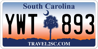 SC license plate YWT893
