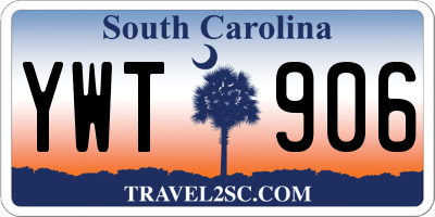 SC license plate YWT906