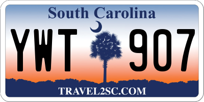 SC license plate YWT907
