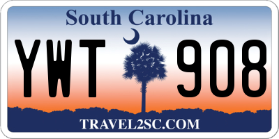 SC license plate YWT908