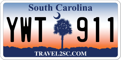SC license plate YWT911