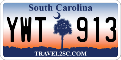 SC license plate YWT913