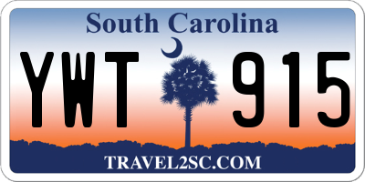 SC license plate YWT915