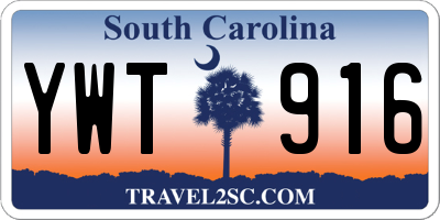 SC license plate YWT916