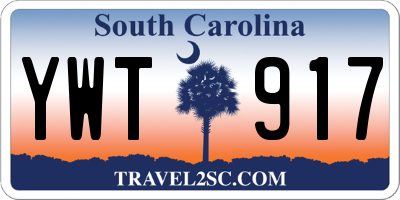 SC license plate YWT917