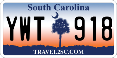 SC license plate YWT918