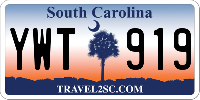 SC license plate YWT919