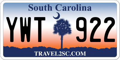 SC license plate YWT922