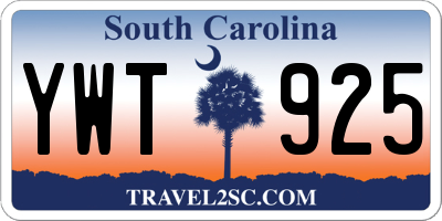 SC license plate YWT925