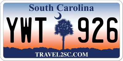 SC license plate YWT926