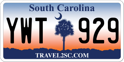 SC license plate YWT929