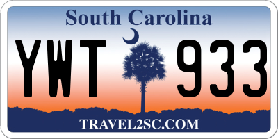 SC license plate YWT933