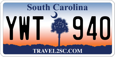 SC license plate YWT940