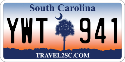 SC license plate YWT941