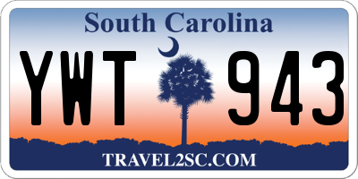 SC license plate YWT943