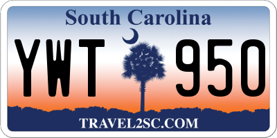 SC license plate YWT950