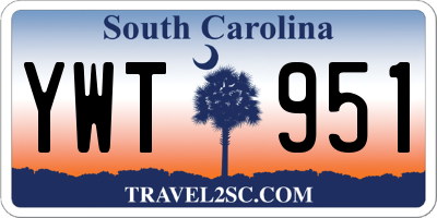 SC license plate YWT951