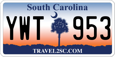 SC license plate YWT953