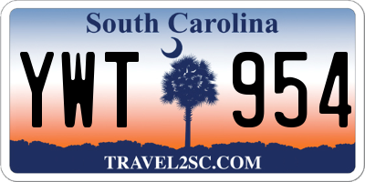 SC license plate YWT954