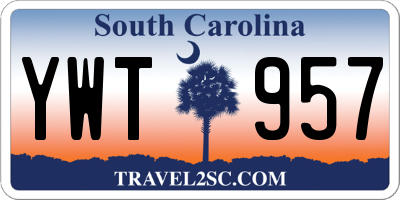 SC license plate YWT957