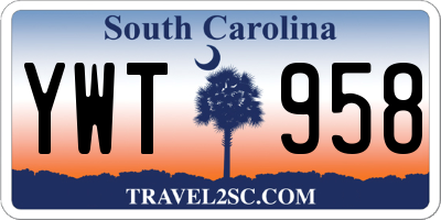SC license plate YWT958