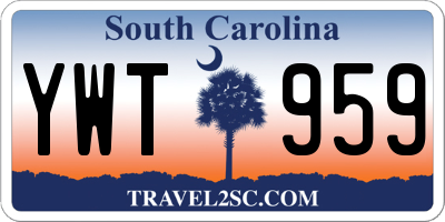 SC license plate YWT959