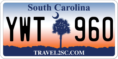 SC license plate YWT960