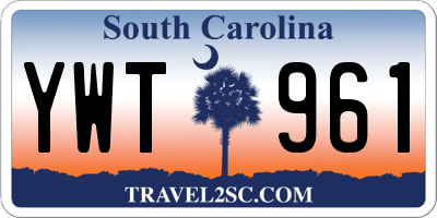 SC license plate YWT961