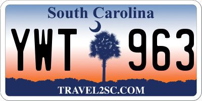 SC license plate YWT963