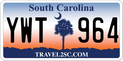 SC license plate YWT964