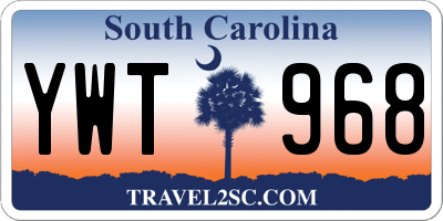 SC license plate YWT968