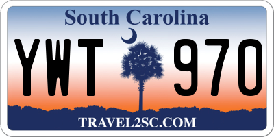 SC license plate YWT970
